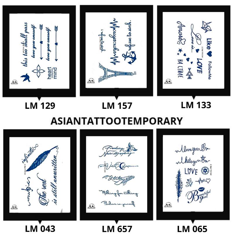 SEMI PERMANEN &quot;TULISAN-MANDARIN-LATIN-WRITING-HANDWRITING-JEPANG-CINA&quot; ORIGINAL ASIANTATTO Tatto temporer/ TATO ANTI AIR/ tato kulit /ASIANTATTOOTEMPORARY