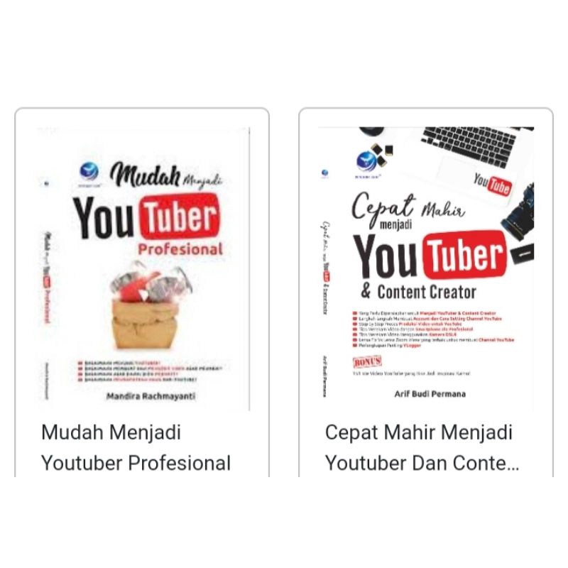(Paket 2 Buku) Buku cepat mahir menjadi youtuber dan content creator dan buku mudah menjadi youtuber