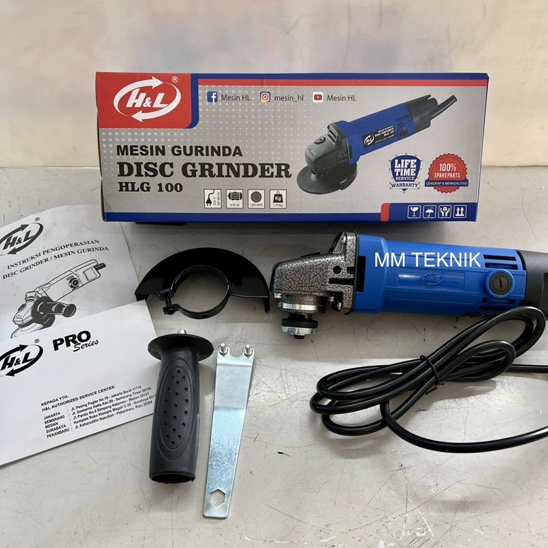 Mesin Gerinda H&L Angle Grinder Hnl HLG 100 Gurinda HL Grenda Tangan