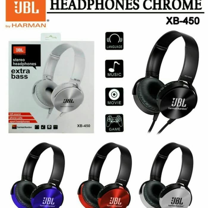 Handsfree dj bando JBL XB450 + Mic / non bluetooth / cable aux -