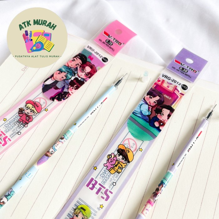

Star Reffil Isi Pulpen 1 Box Isi 20 Biji Bts Kartun Wajah Box Pulpen Lucu I Limited