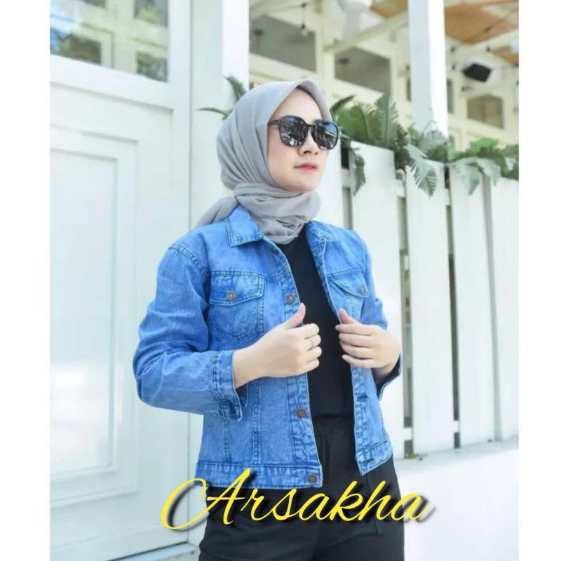 JAKET JEANS WANITA JUMBO XL - XXL JAKET CEWEK JINS DENIM JAKET SNOW