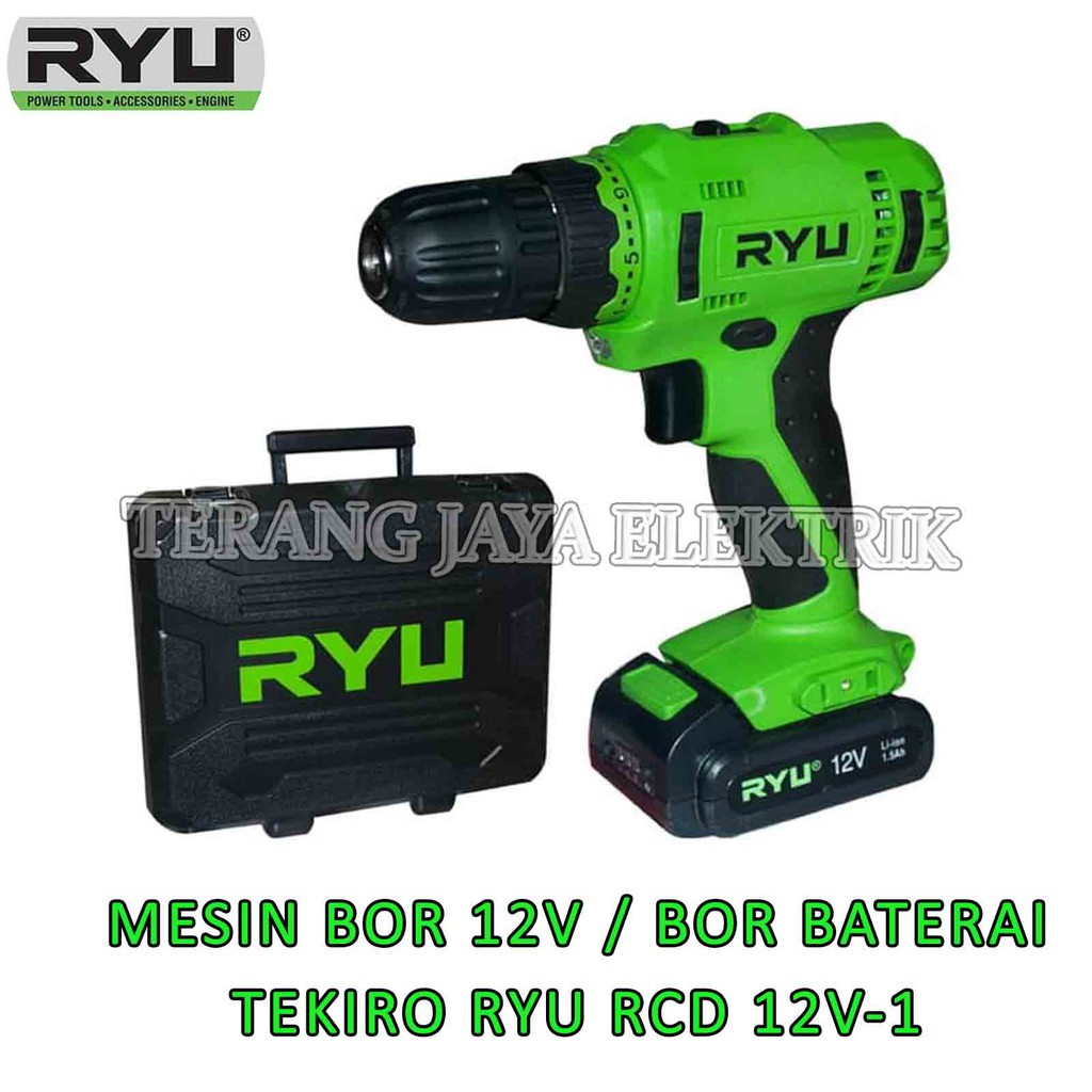 MESIN BOR BATERAI / CHARGER 12V TEKIRO RYU RCD 12V