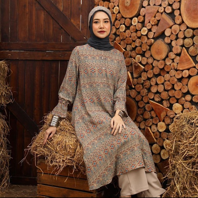 Khadra Tunik Lights clo Tanned Teal size S L