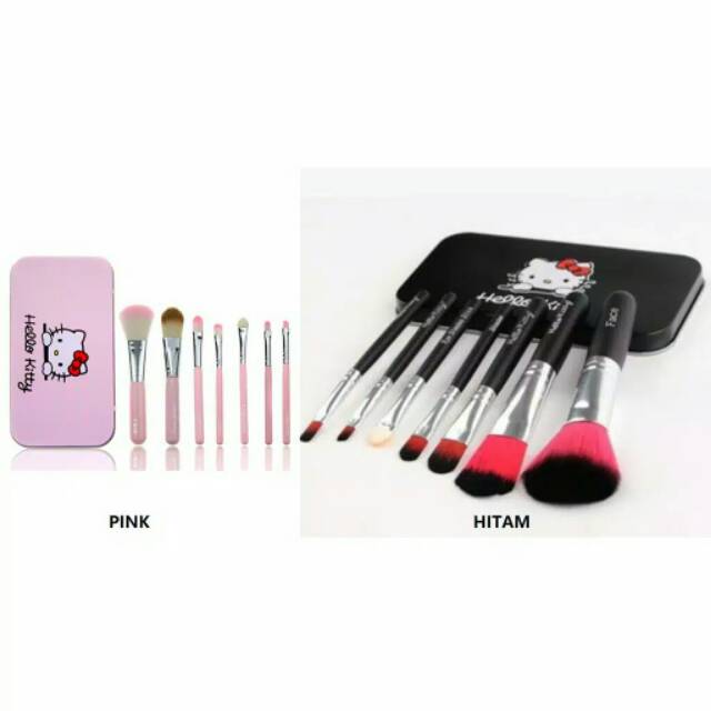 KUAS HELLO KITTY SET KALENG ISI 7 pcs / HELLOKITTY BRUSH SET 7 IN 1