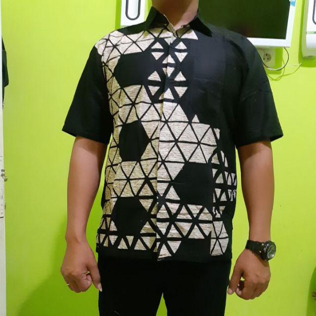 Kemeja Batik Pria Ppbtk07 Modern Lengan Pendek Casual Modis Trendy Masa Kini M L Xl Asli Pekalongan