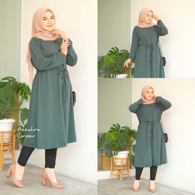 Piko Tunik - LD105 Busui Tunik Babyterry Import / Serut Pinggang /  R.9 - 259-6055