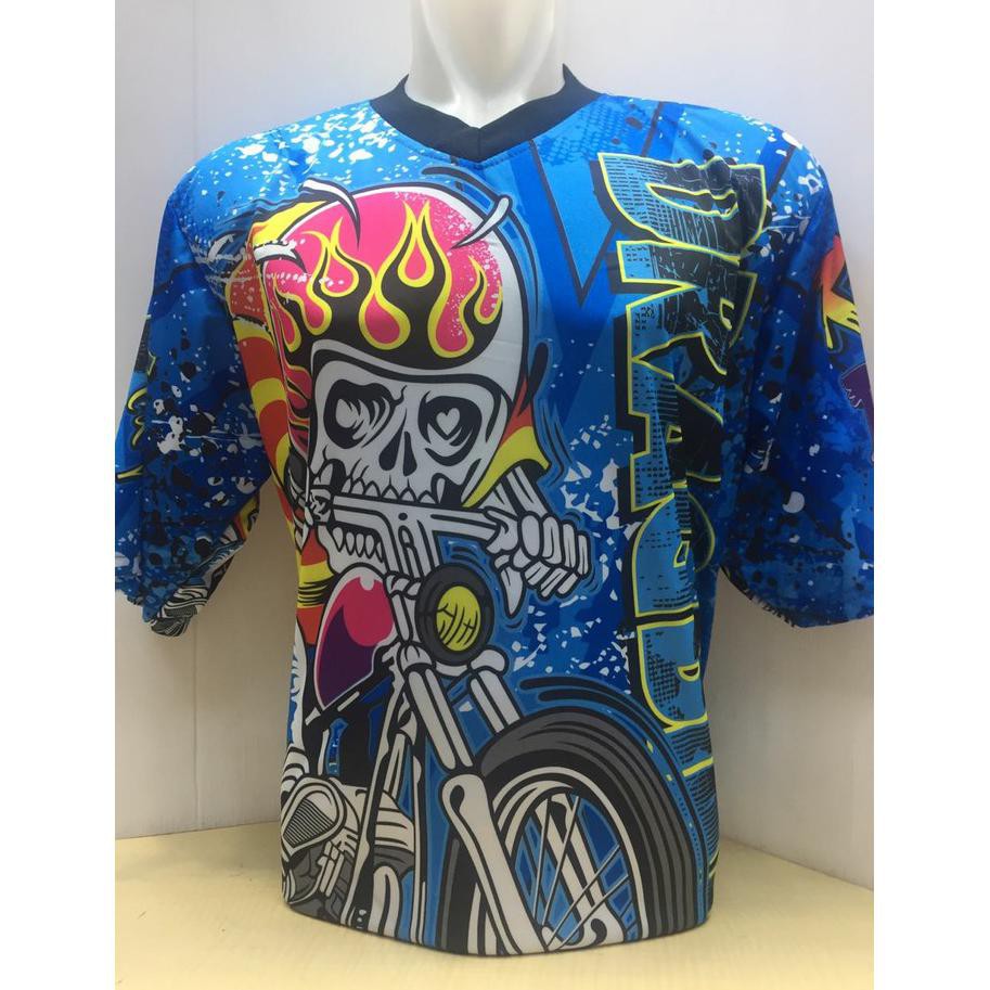 kaos jersey drag bike -baju kaos motor cross tengkorak 598 -gallspt