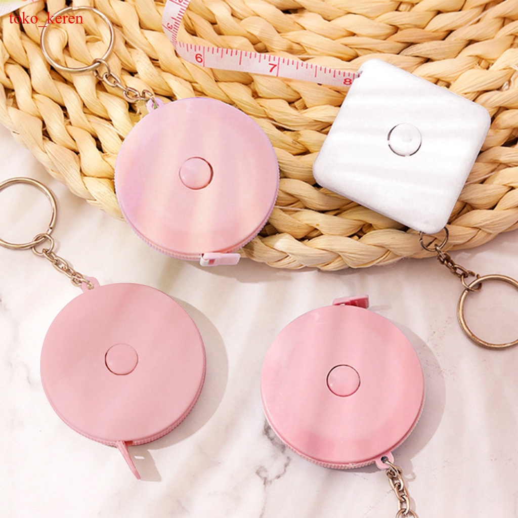 Meteran mini Meteran Baju bahan plastik ada Gantungan Kunci Meteran Gulung Travel Mini Measuring Tap