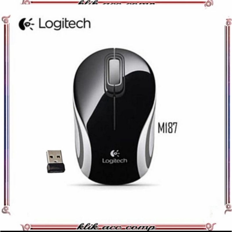 Logitech Mouse Wireless M187 Hitam - Wireless Mouse m 187 Black