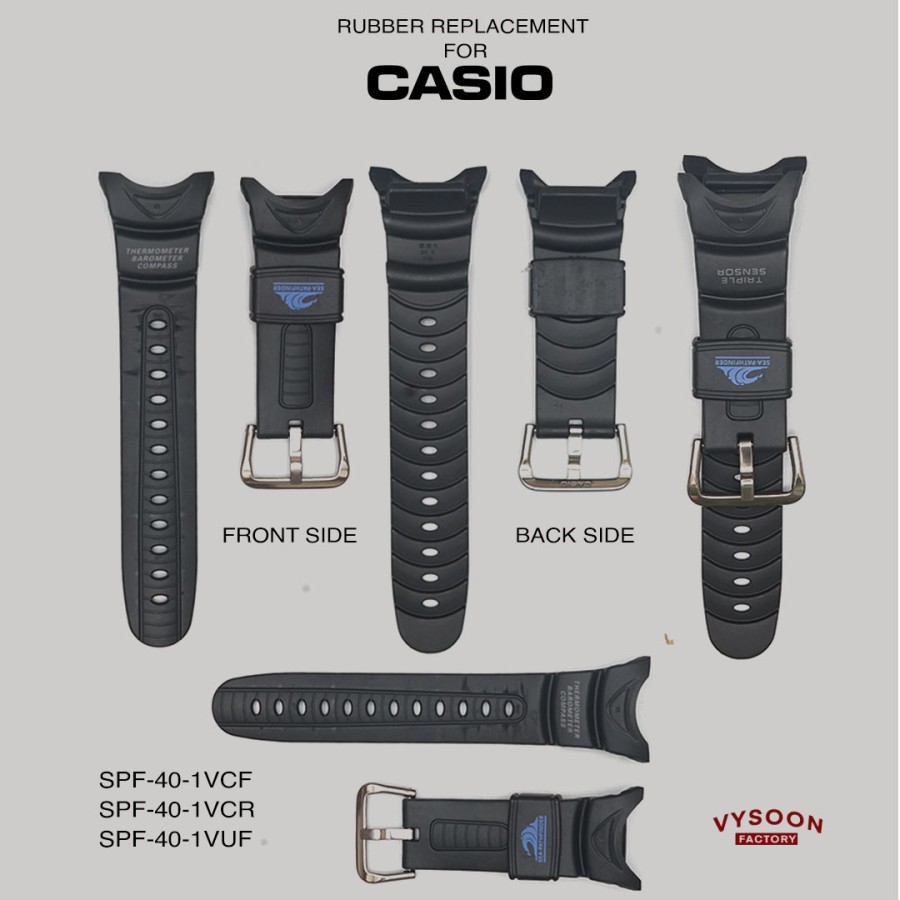 Strap Tali Karet Rubber Casio Original Pengganti SPF-40 SPF40 SPF 40