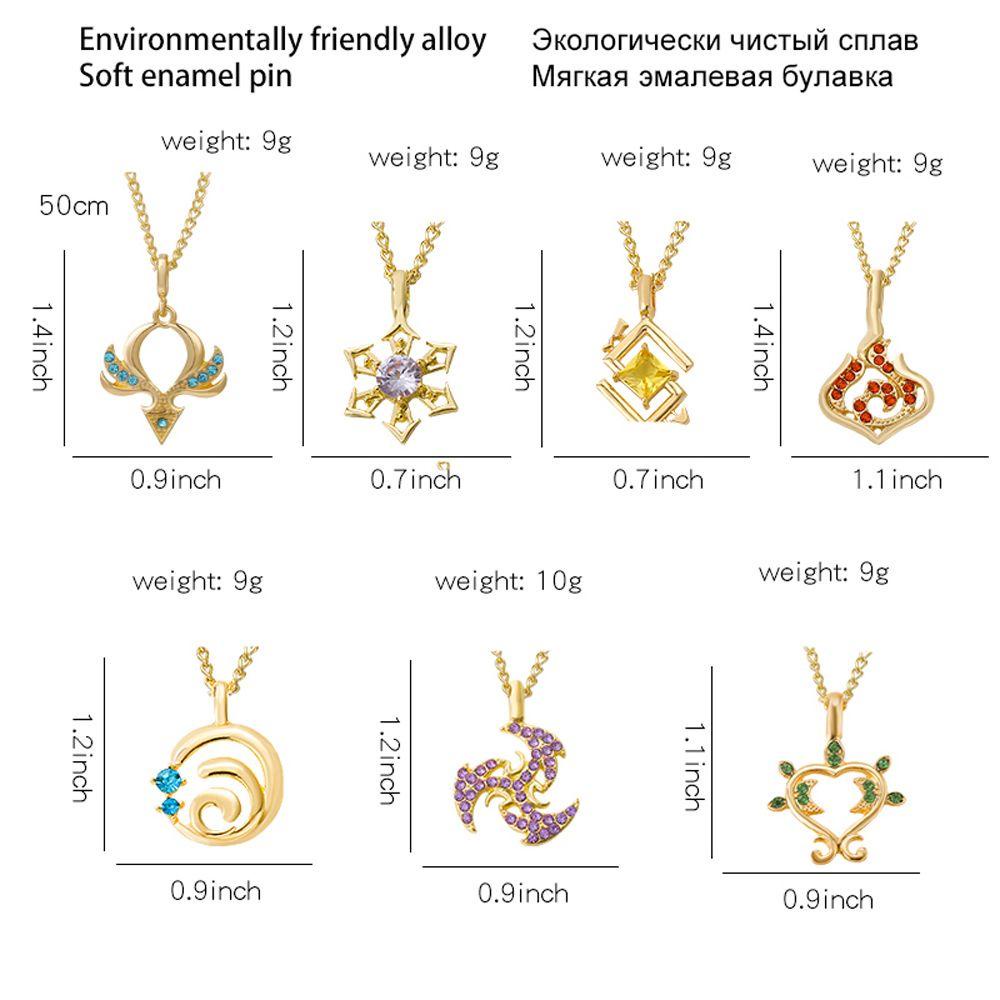 Mxbeauty Kalung Genshin Impact Geo Cyro Dendro Rantai Wanita Pria 7elemen Fashion Perhiasan Kalung Leher