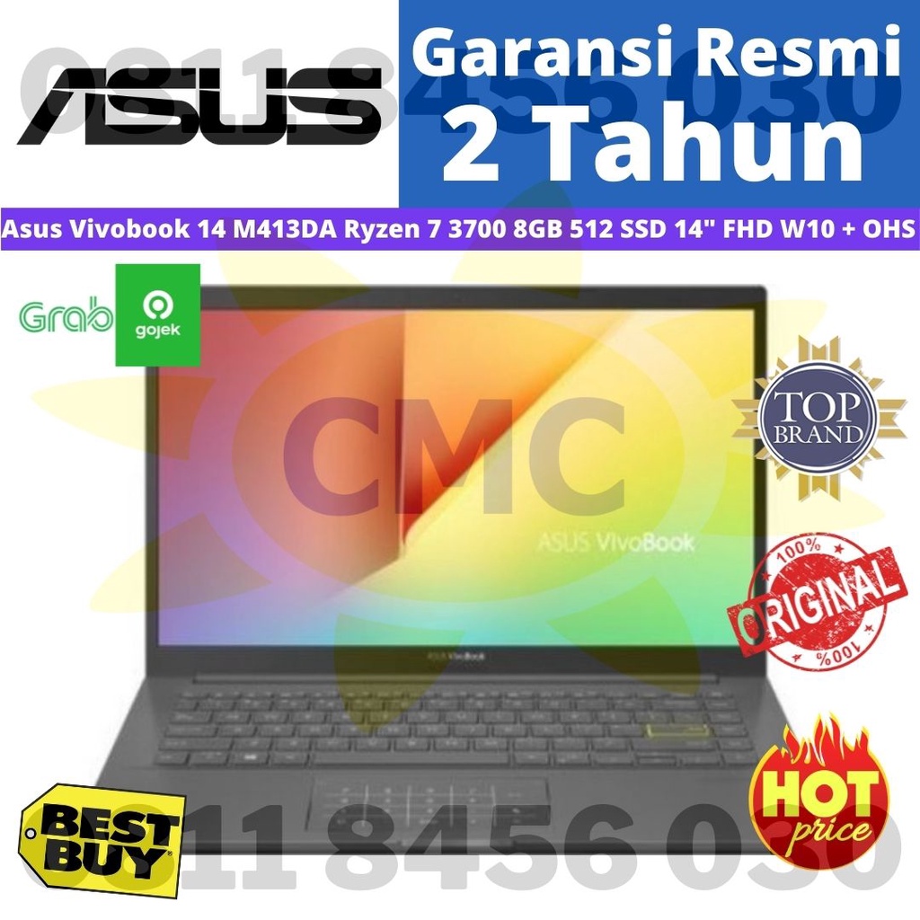 Jual Asus Vivobook 14 M413da Ryzen 7 3700 8gb 512gb Ssd 14 Fhd W10ohs Shopee Indonesia 1724