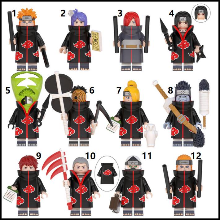 Naruto Akatsuki Pain Hidan Itachi Kisame Tobi Deidara Minifigure Lego