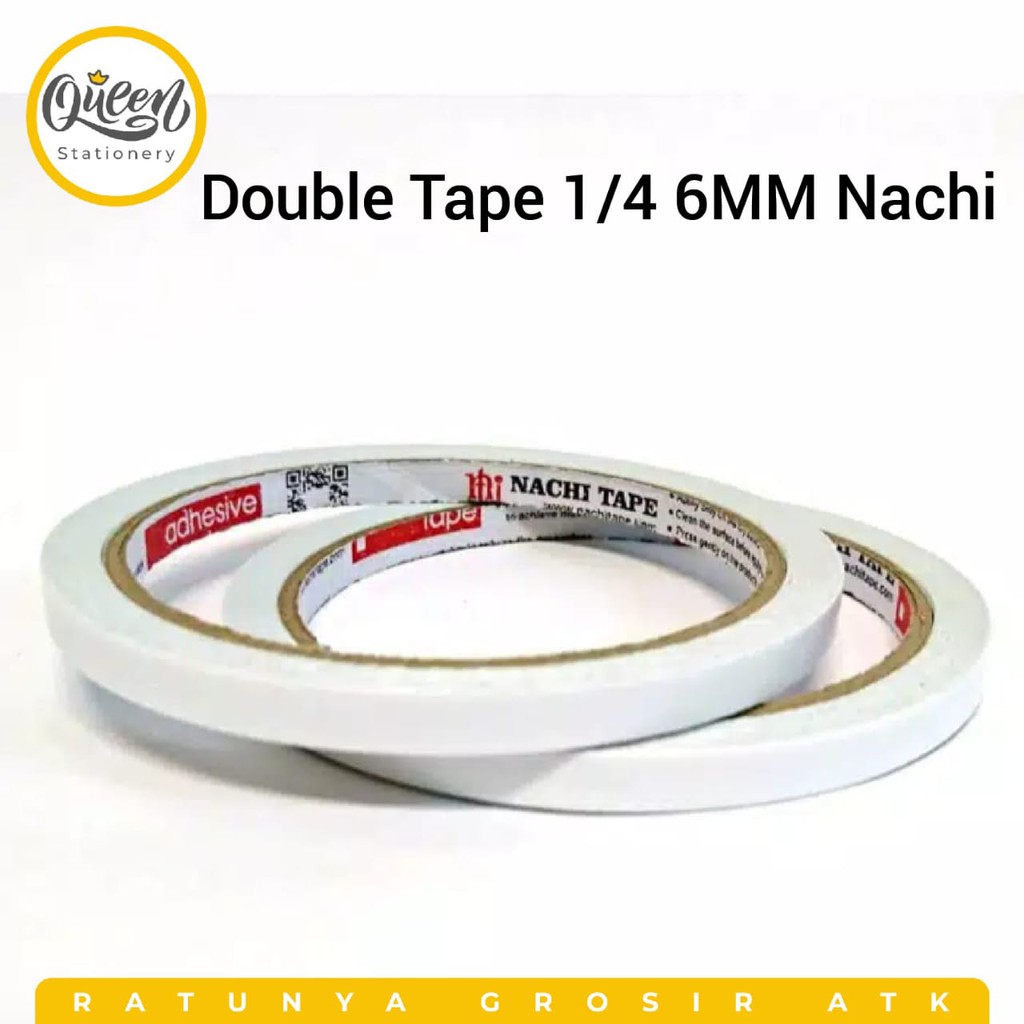 

1 ROLL DOUBLE TAPE 1/4 6MM NACHI / 1 ROLL SELOTIP BOLAK-BALIK / ISOLASI 2 SISI NACHI (003728)