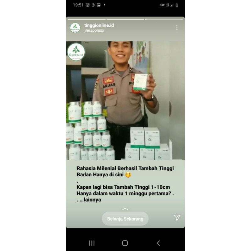 

susu calsium peninggi badan "10 kantong 1 kotak