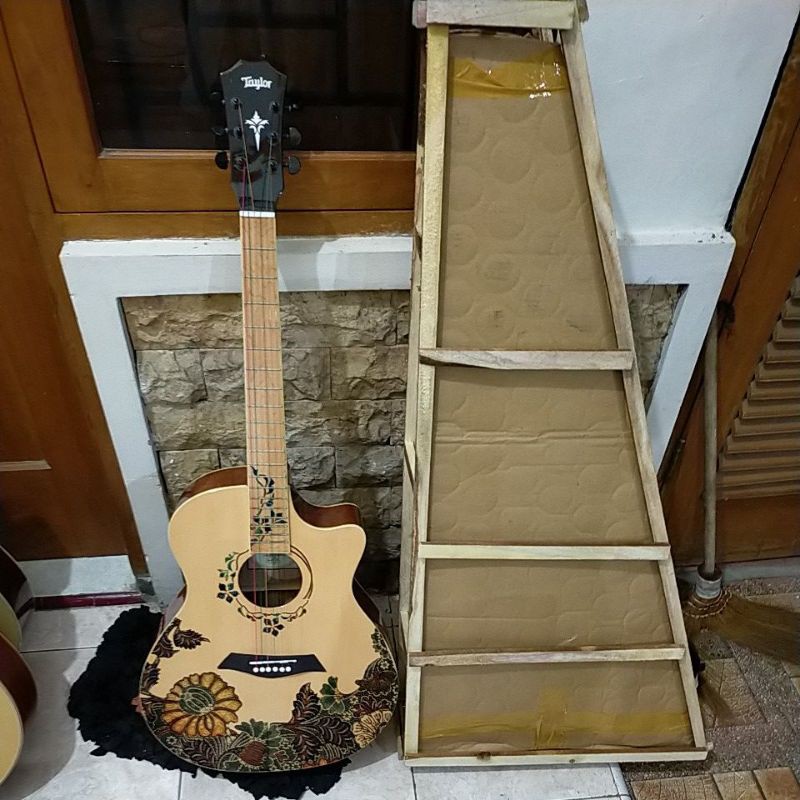 gitar akustik elektrik batik double run