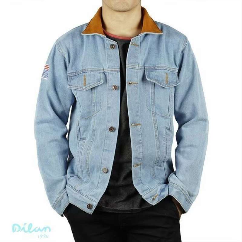 Jaket Jeans Kombinasi Hoodie Pria