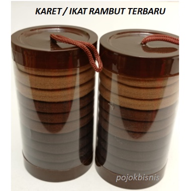 KARET IKAT RAMBUT TERBARU TABUNG ISI 10 PCS