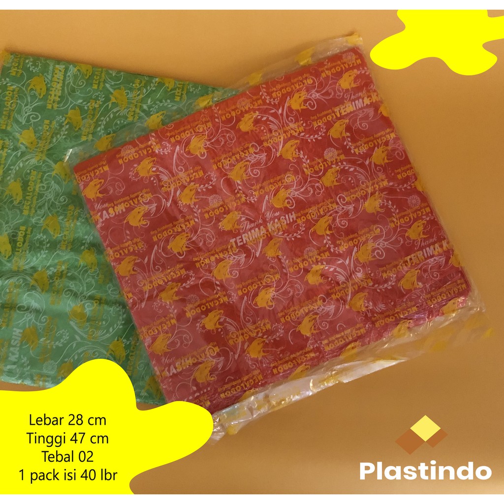 Kantong plastik kresek MOTIF BATIK 28x47 cm isi 40 lembar | Kresek Batik Cantik