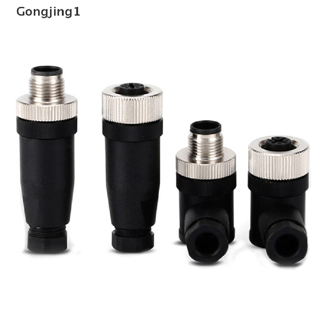 Gongjing1 1Pc Konektor sensor M12 3 / 4 / 5 pin male / female