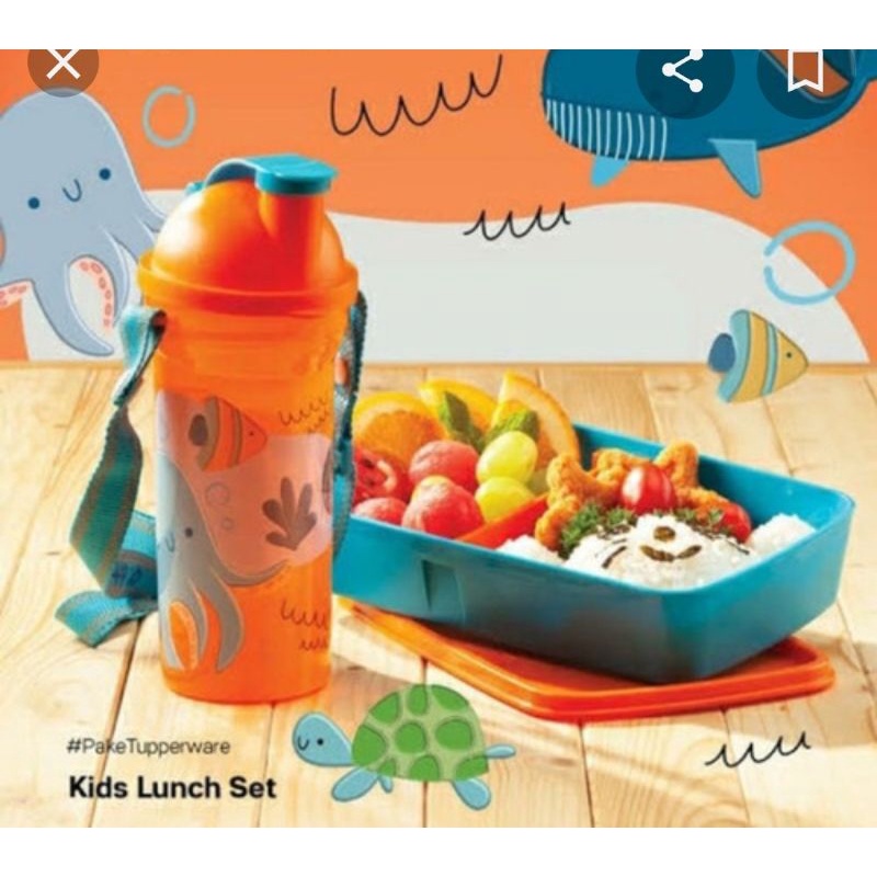 Tupperware Kids Lunch Set Tempat Makan dan Botol Minum