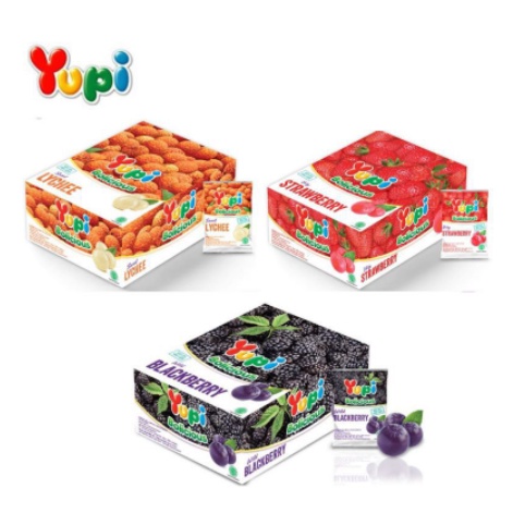 

✰BIG SALE✰ Permen Jelly Yupi Bolicius / Bolicious Lychee / Strawberry / Blackberry (1 box isi 24 pcs) MURAH - Permen Yupi Rasa Strawberry, Lychee, Blackberry, Bear, Star, Jungle, Mandarin, Pack