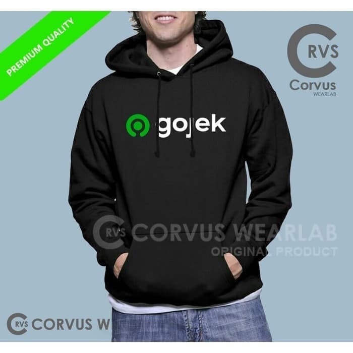 JAKET HOODIE SWEATER LOGO GOJEK PREMIUM QUALITY