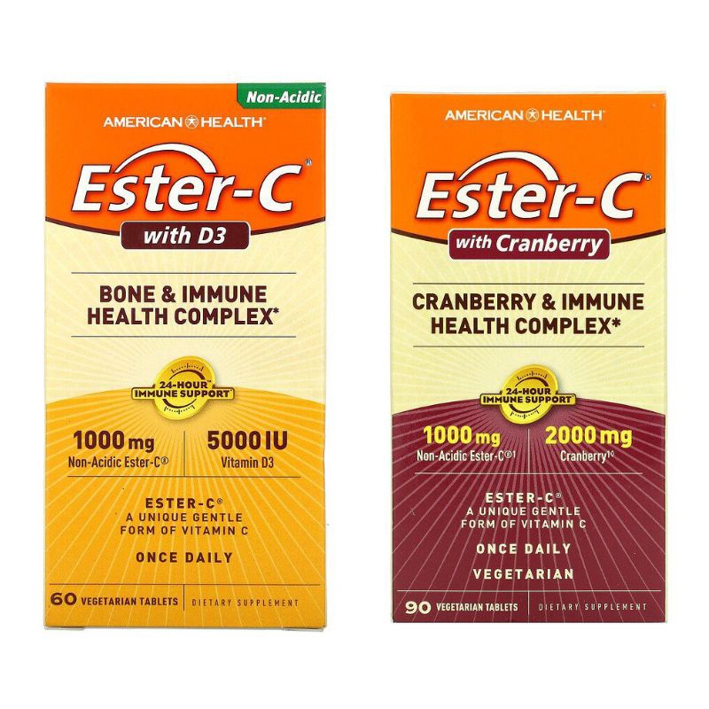American Health Ester C 1000 mg + Vitamin D3 5000 IU + Cranberry 2000 mg Vegan