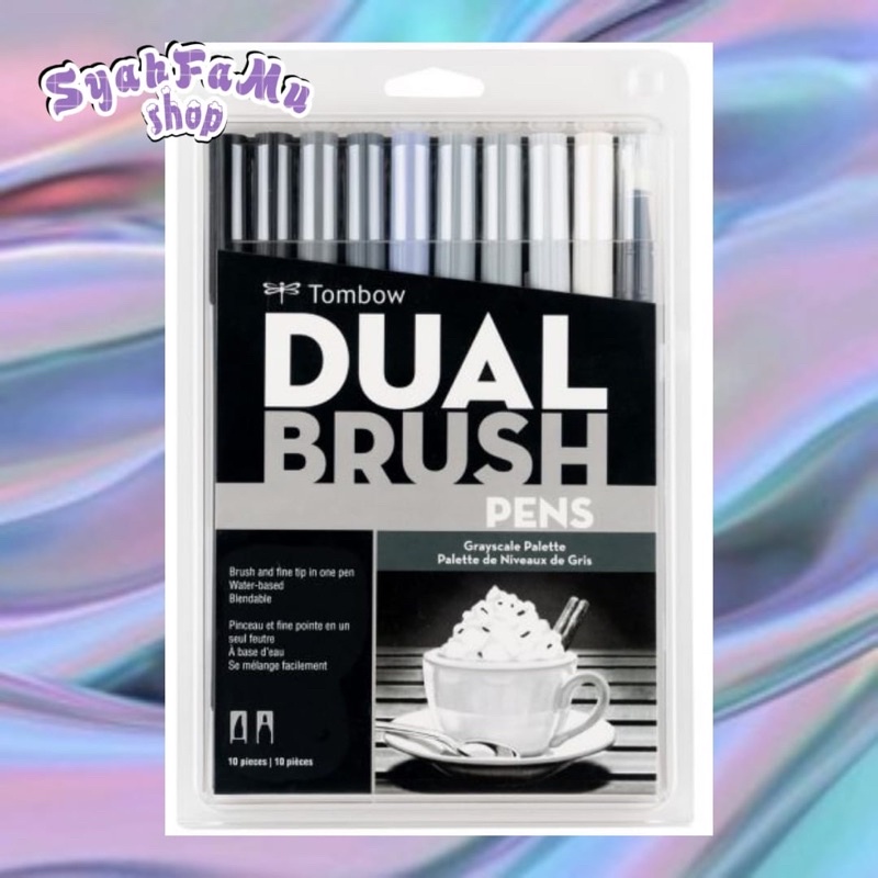 

Brush Pen Tombow Dual Brush Pen Set 10 ~ Grayscale Pallete