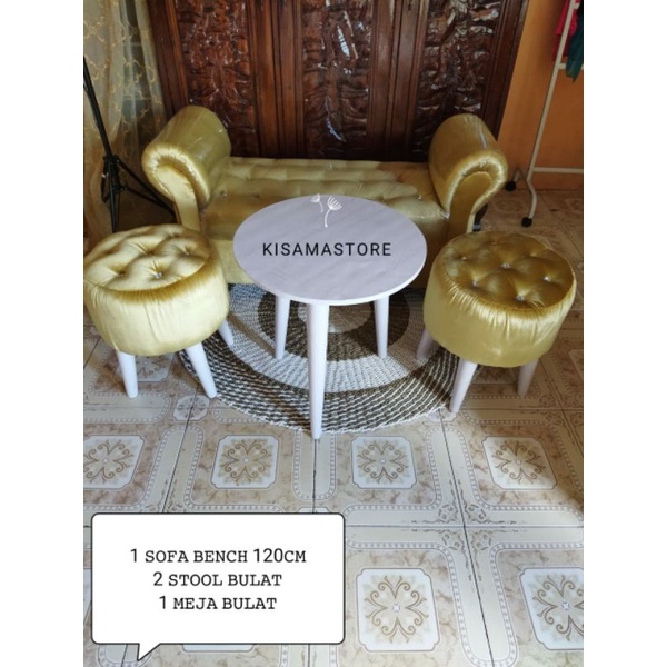 1 SET SOFA ( 1pcs Sofa Panjang + 2 stool + 1 meja)