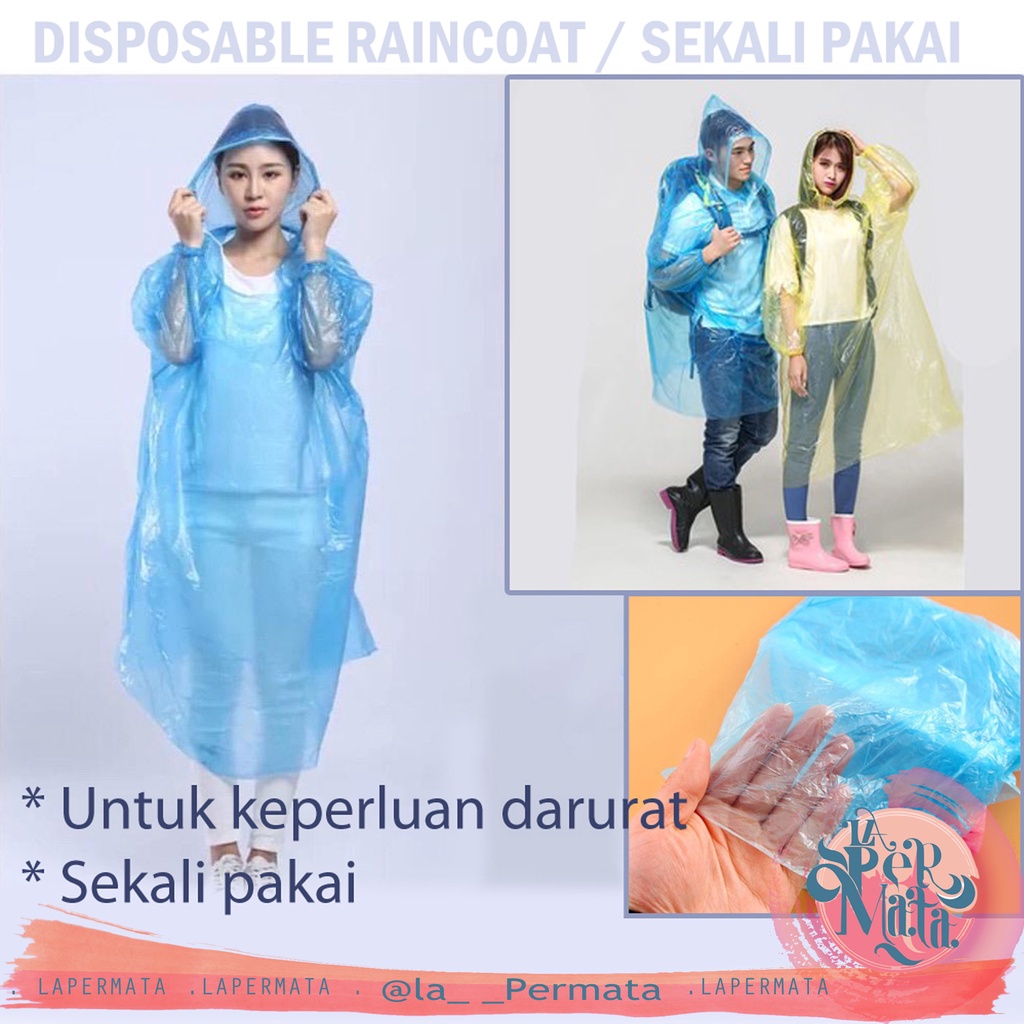 Jas Hujan Plastik Transparan Sekali Pakai / Plastic Disposable - LPM Shop