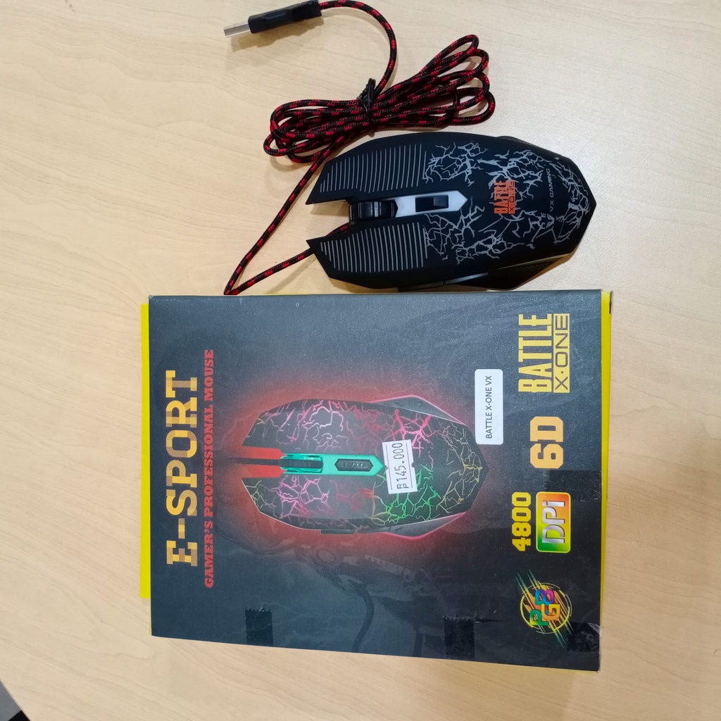 MOUSE GAMING BATTLE X-ONE E-SPORT VX RGB 6D 4800 DPi GAMING MOUSE