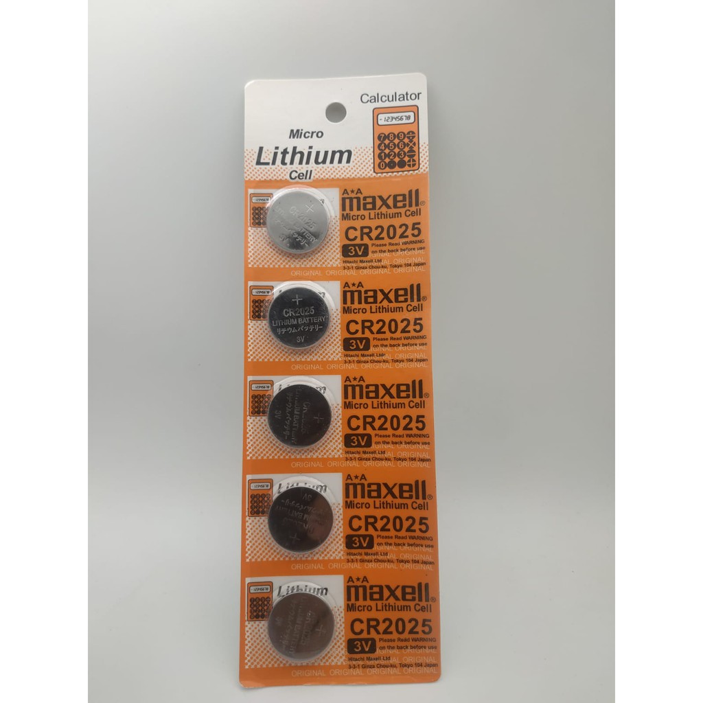 Trend-Baterai CR2025 Orange Lithium 3V Battery Batu Batre Kancing Koin CR-2025 REMOTE 5pcs