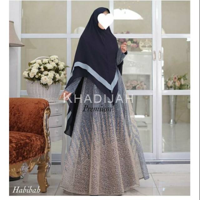 Gamis syari original by khadijah/gamis syari pesta modern