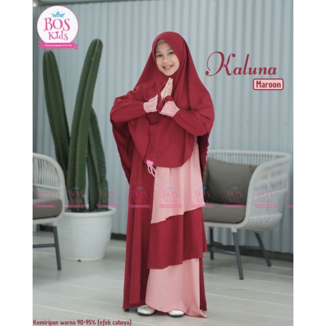 SET GAMIS ANAK/GAMIS PLUS KHIMAR/GAMIS KALUNA BY BOS KIDS