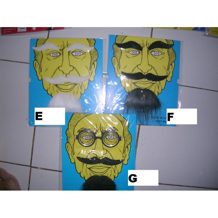 Costume Halloween Kostum Pesta  KUMIS PALSU DENGAN  ALIS DAN JENGGOT TEMPEL