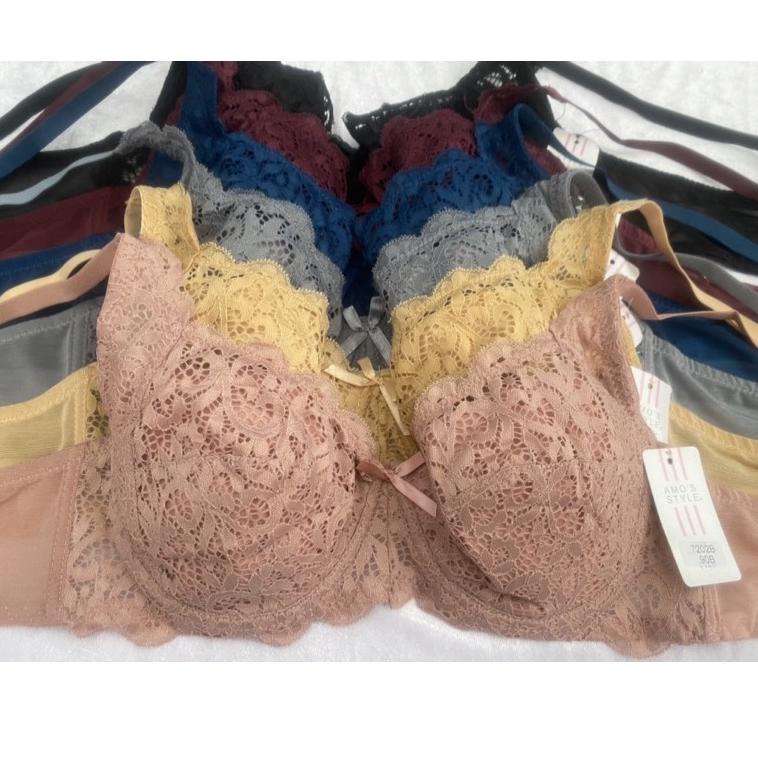 (T-IXY {㊚}) Bra / bh Amo’s Style 7202 (kawat tanpa busa 36B-40B)||amanah