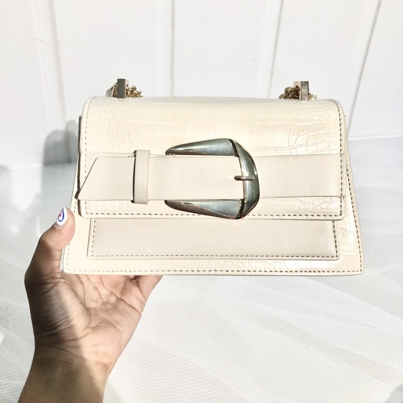 PEDRO TAS WANITA SYALMAN BUCKLED CROCO EFFECT - SLING SHOULDER BAG