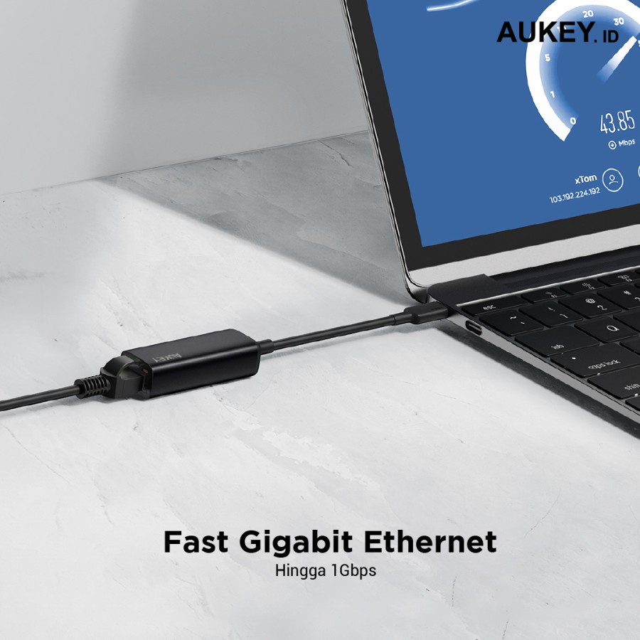 Aukey Adapter CB-A30 Type C (USB-C to Ethernet Jack) - 500583