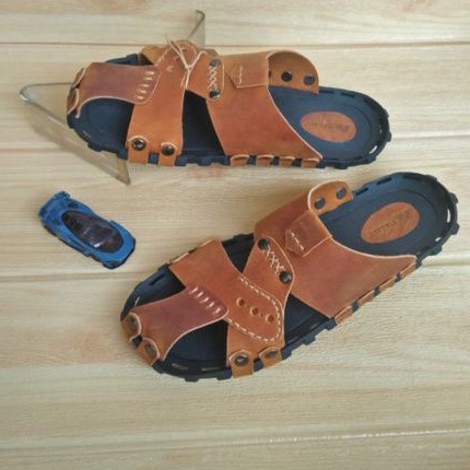 SANDAL KASUAL PRIA KULIT ASLI // SANDAL KULIT PRIA // SANDAL SLIDE PRIA ASLI KULIT