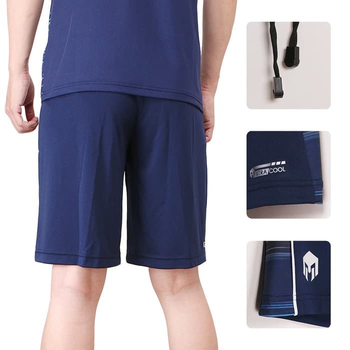 CELANA OLAHRAGA PENDEK CELANA RUNNING BOLA MILLS 3003 Stahli Navy