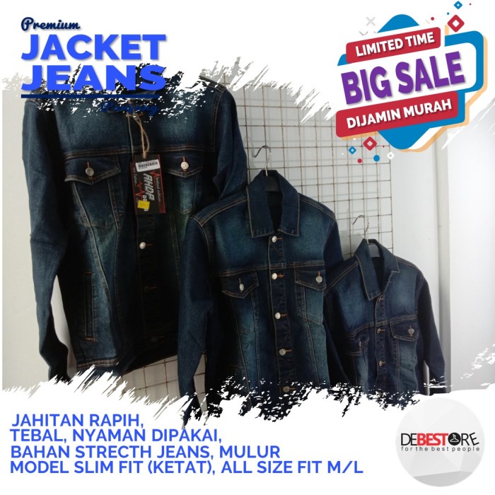 JAKET JEANS PRIA TERMURAH BAHAN TEBAL MULUR SLIM ALL SIZE 03