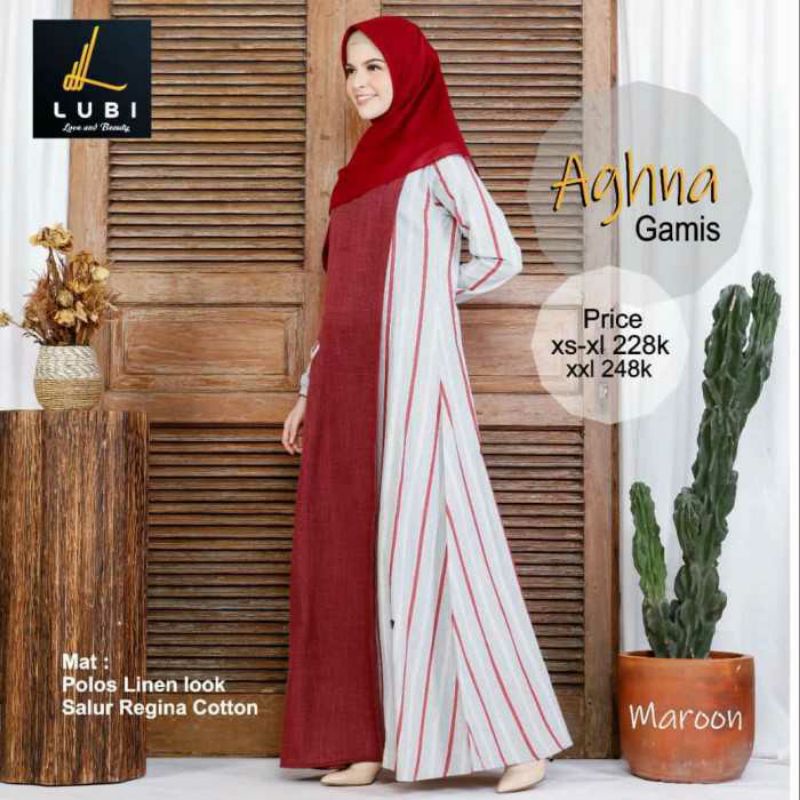 PROMO Gamis Lubi Aghna/gamis Lubi/gamis dewasa