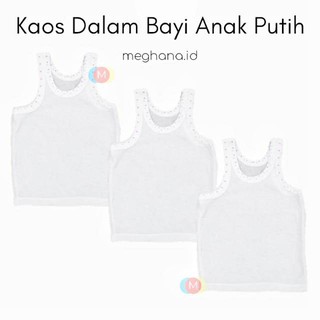  Kaos  singlet putih  tul tul size L usia 1 2 Tahun untuk  