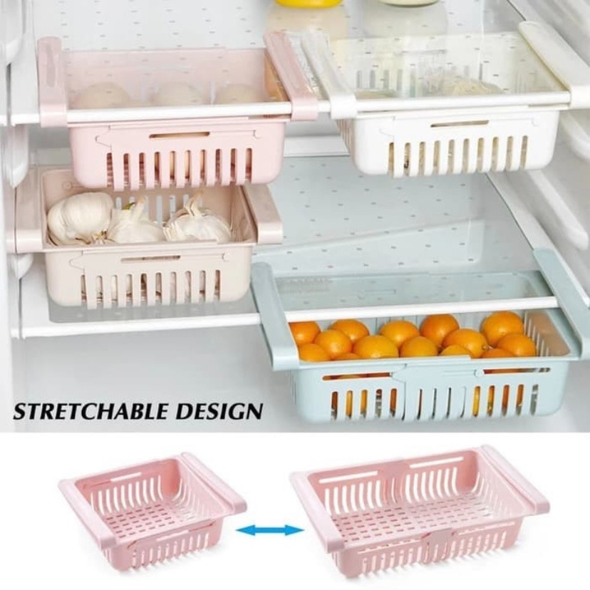 Rak Kulkas Sliding Rack Organizer / Laci Tambahan Kulkas