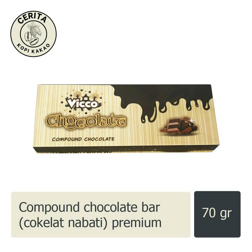 

Vicco - Compound chocolate bar cokelat nabati pure / cashew (mede) 70 gram - Puslitkoka