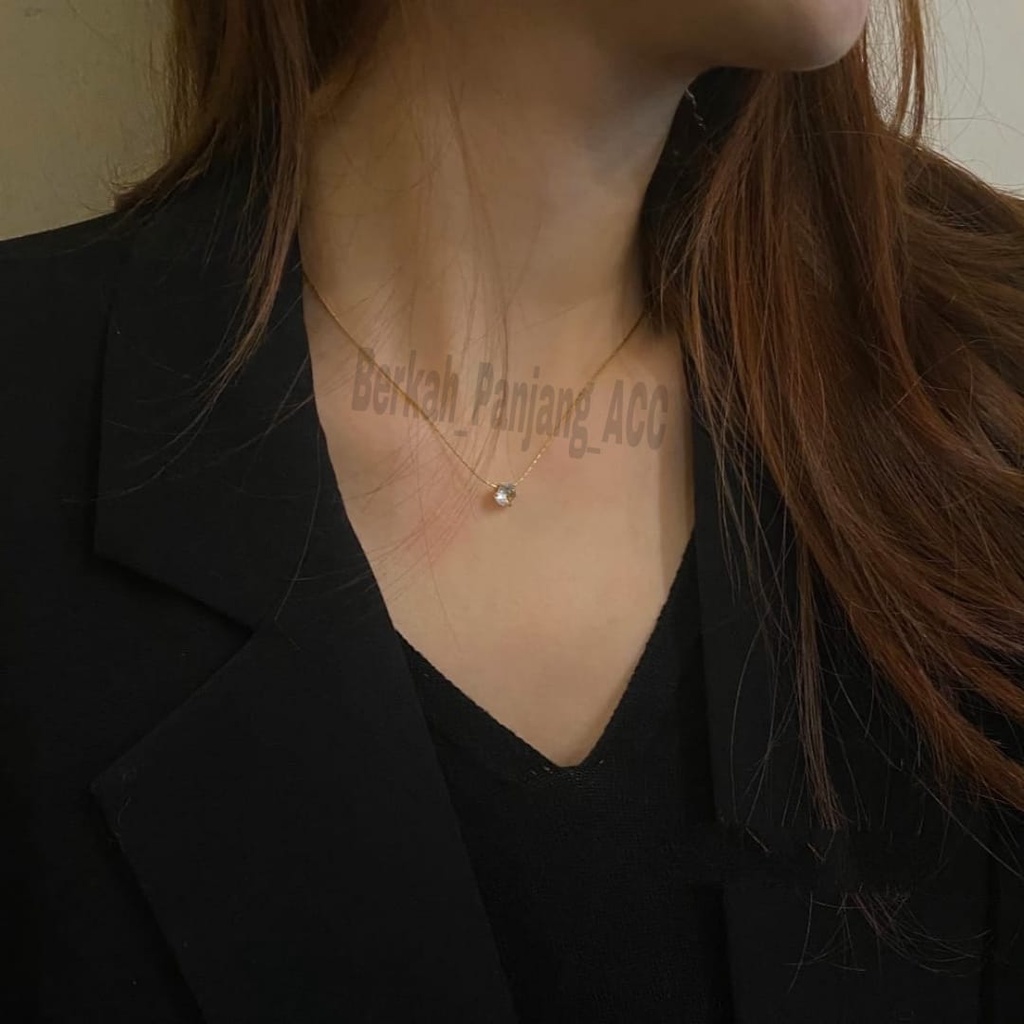 Kalung Permata satu supel Elegan Perhiasan super berkelas fashion korea anti karat dan anti luntur ini