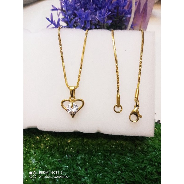 kalung titanium set liontin