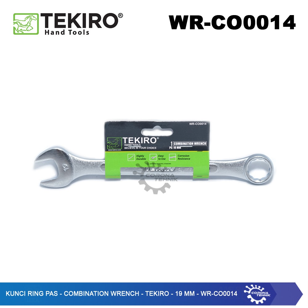 WR-CO0014 - Kunci Ring Pas - Combination Wrench - Tekiro - 19 mm